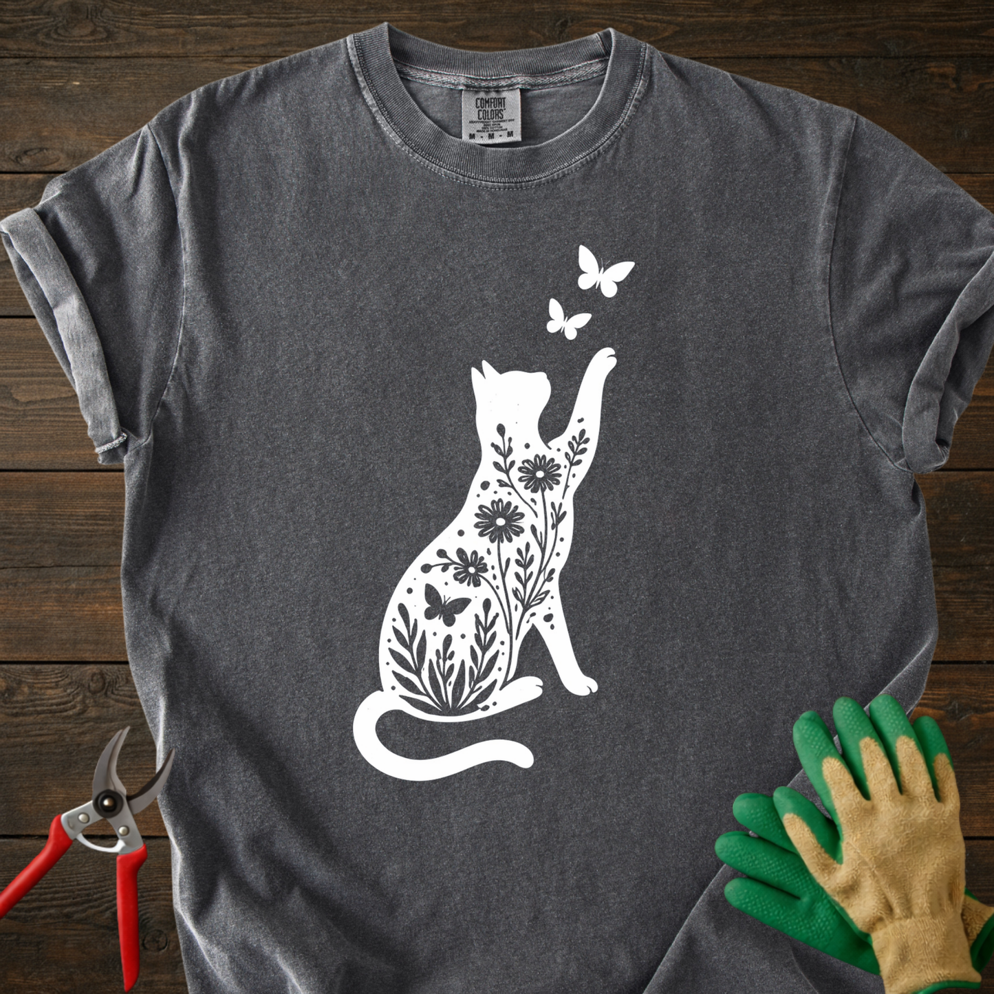 Floral Cat T‑Shirt