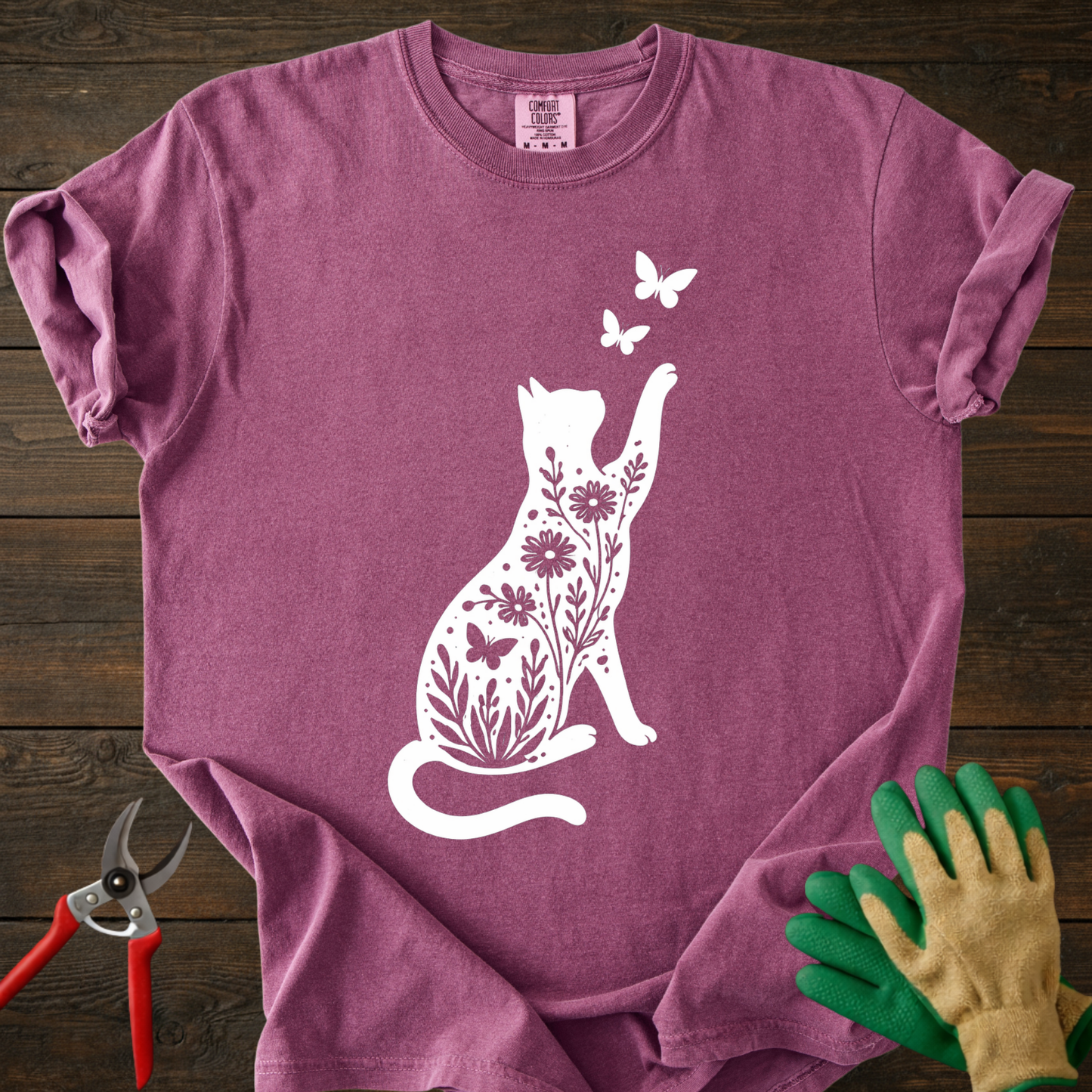 Floral Cat T‑Shirt