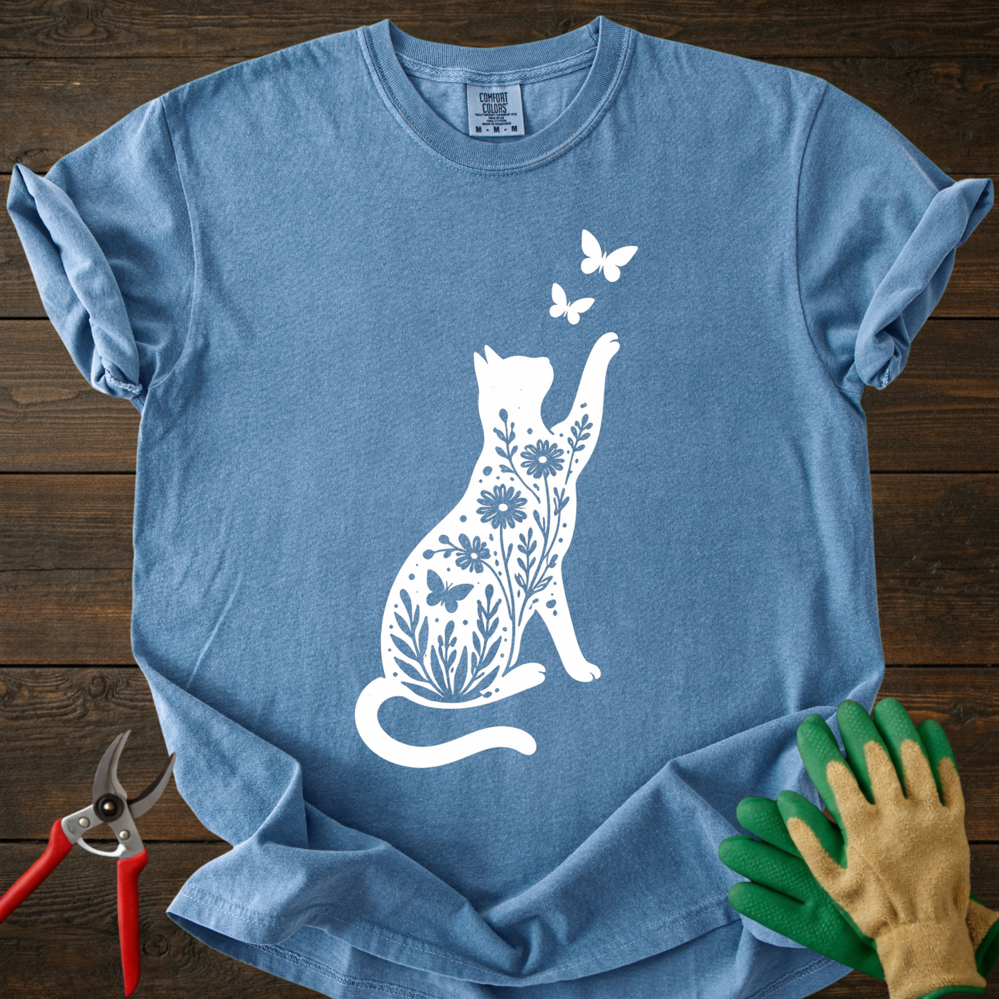 Floral Cat T‑Shirt
