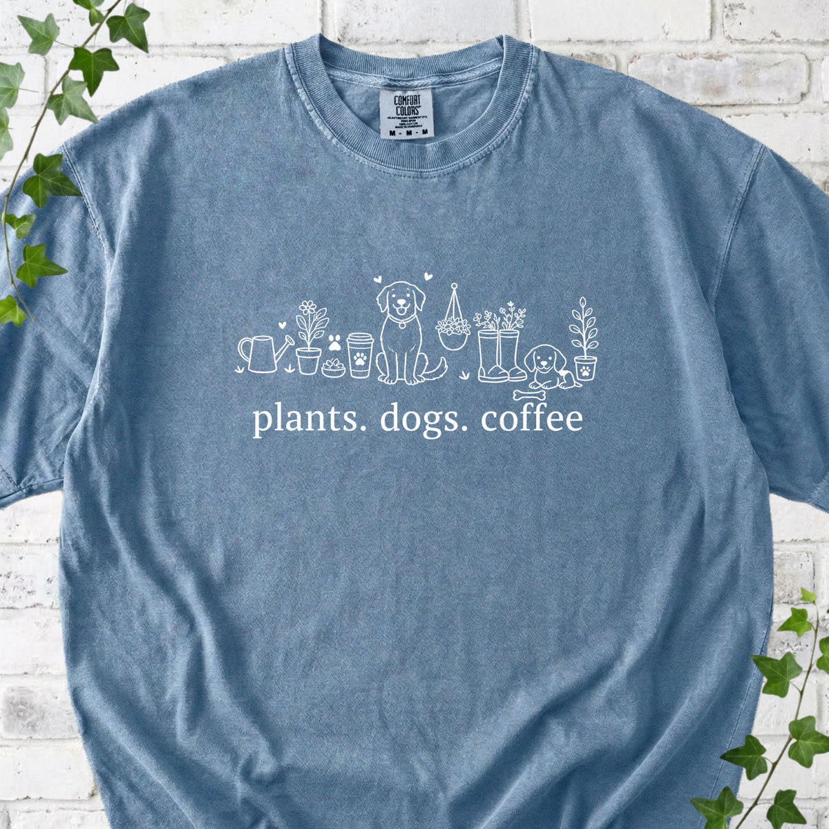 Plants Dogs Coffee T‑Shirt
