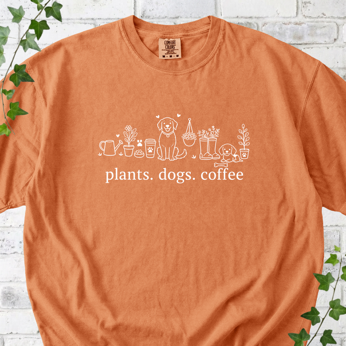 Plants Dogs Coffee T‑Shirt