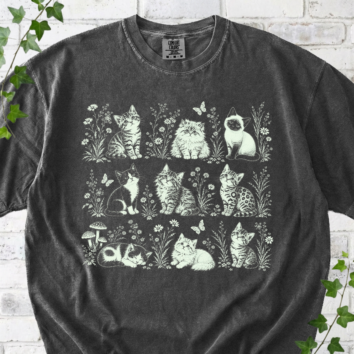 Floral Kittens T-shirt