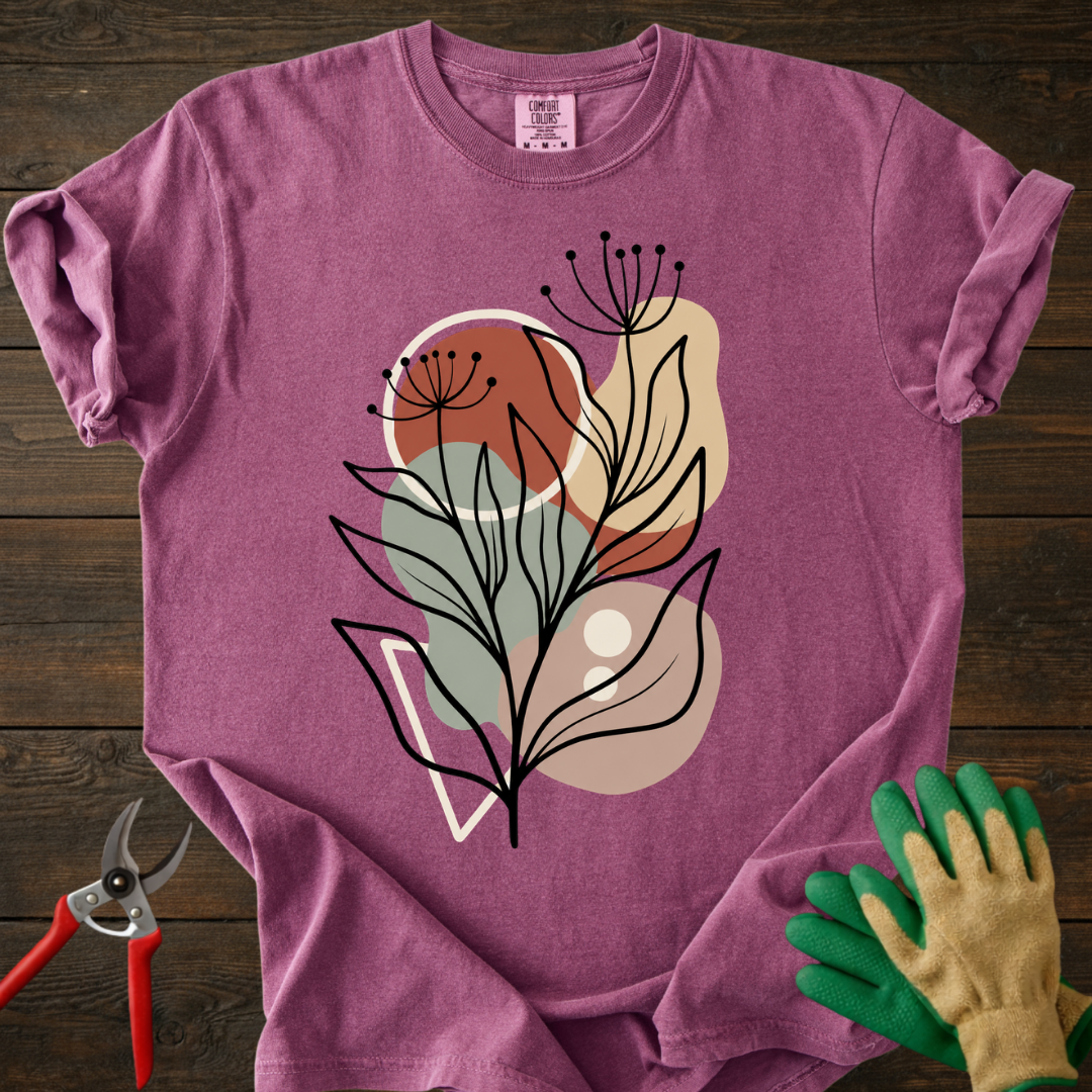 Earthy Floral Abstract T-Shirt