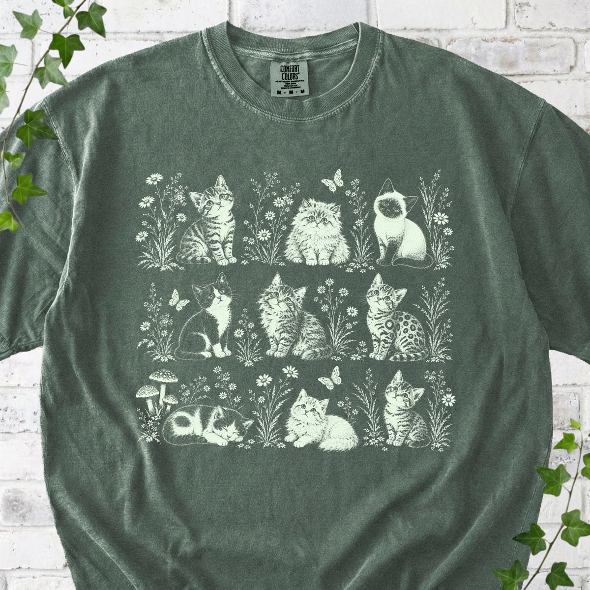 Floral Kittens T-shirt