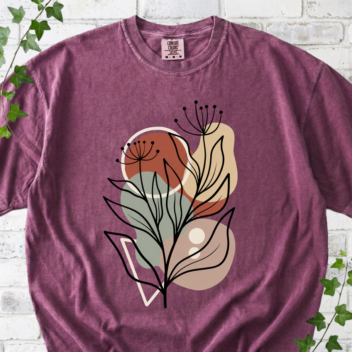 Earthy Floral Abstract T-Shirt