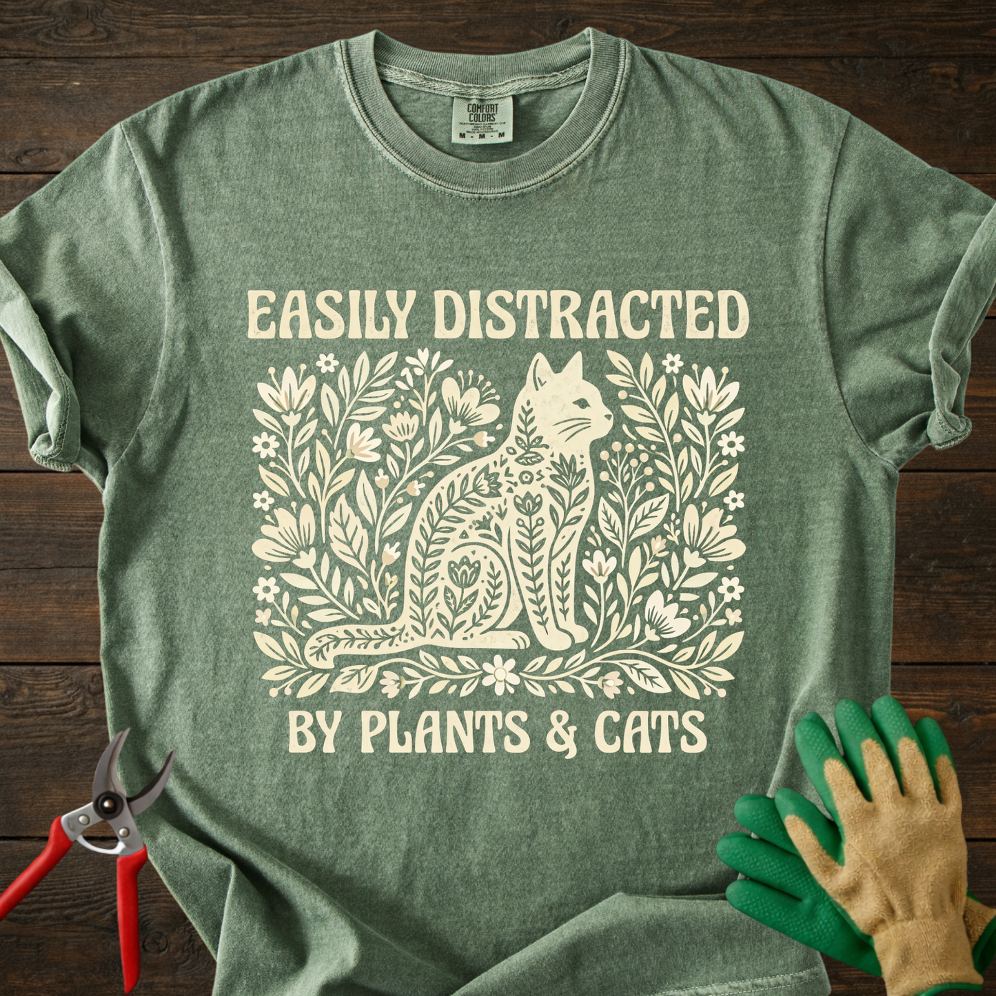 Easily Distracted by Plants & Cats T-Shirt