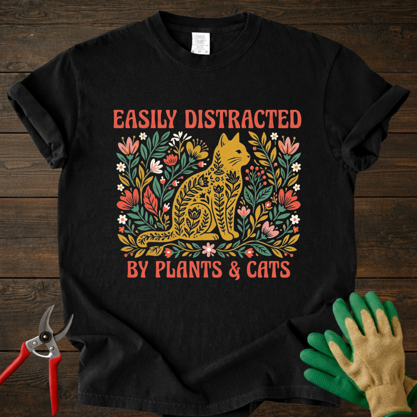 Easily Distracted by Plants & Cats T-Shirt