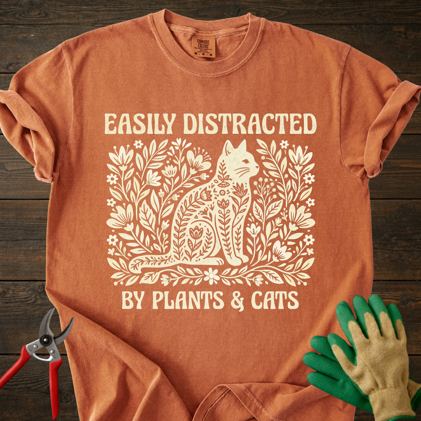 Easily Distracted by Plants & Cats T-Shirt
