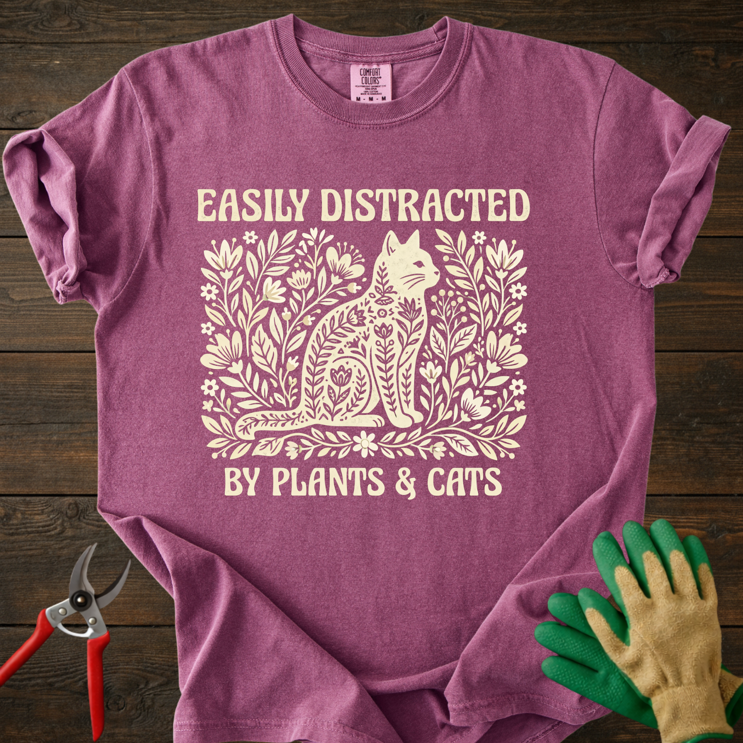 Easily Distracted by Plants & Cats T-Shirt